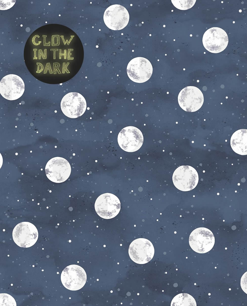 Mondtapete Glow In The Dark Dunkelblau