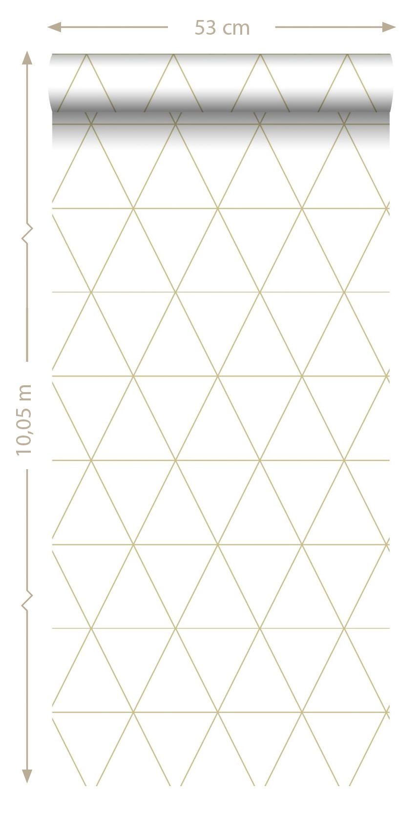 Tapete Skandinavische Dreiecke gold weiß Vlies 347682