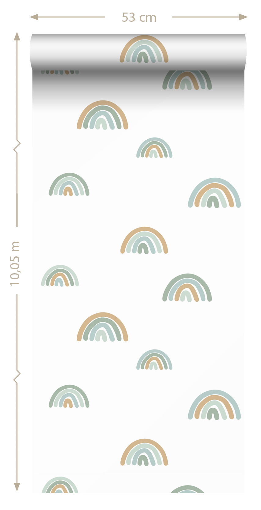 Tapete Regenbogen pastellfarben Vlies weiß 139254