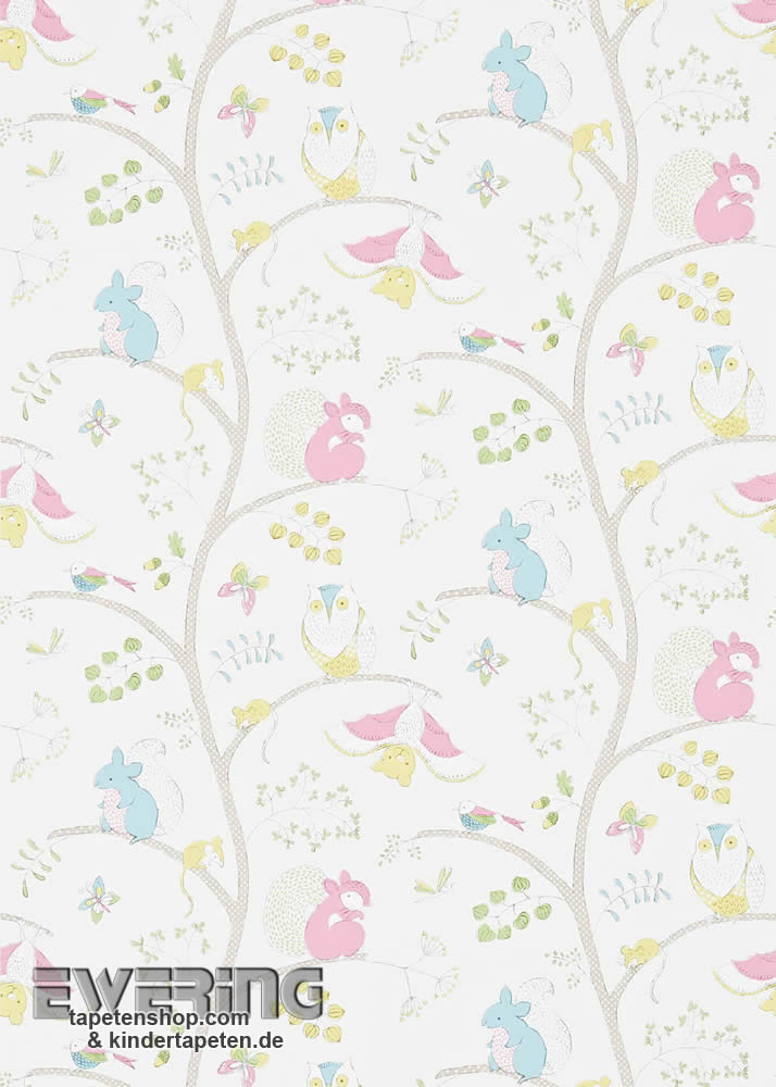Papier Hell-Beige Wald-Tiere