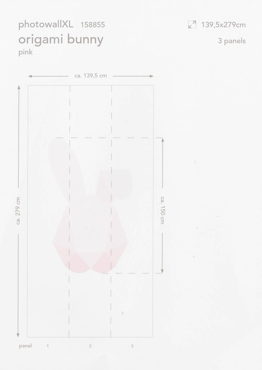 Rabbit pink mural Xl-23-158855