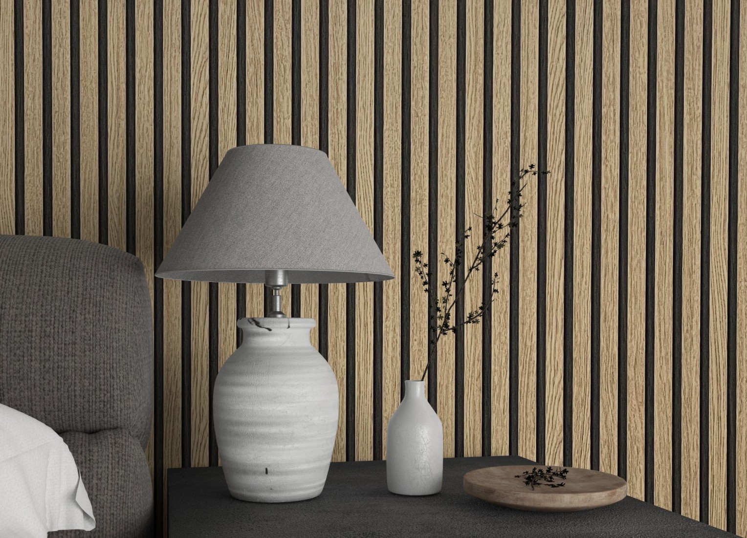 Non-woven wallpaper wood panel wood effect light brown-6-33960