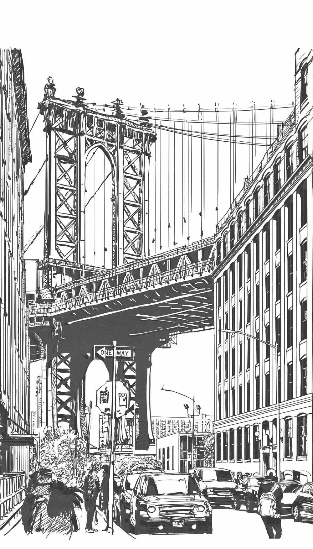 Fototapete 159 x 280 cm Golden Gate Bridge schwarz weiß ML3601