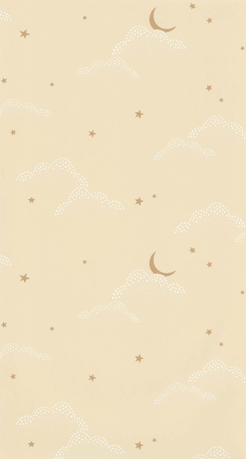 Wolken, Mond und Sterne Tapete beige Caselio - Autour du Monde ADM103481023