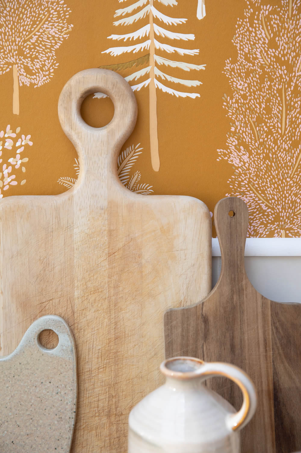 Forest motifs ocher wallpaper Caselio - La Foret Texdecor FRT102952237-36-FRT102952237.1M