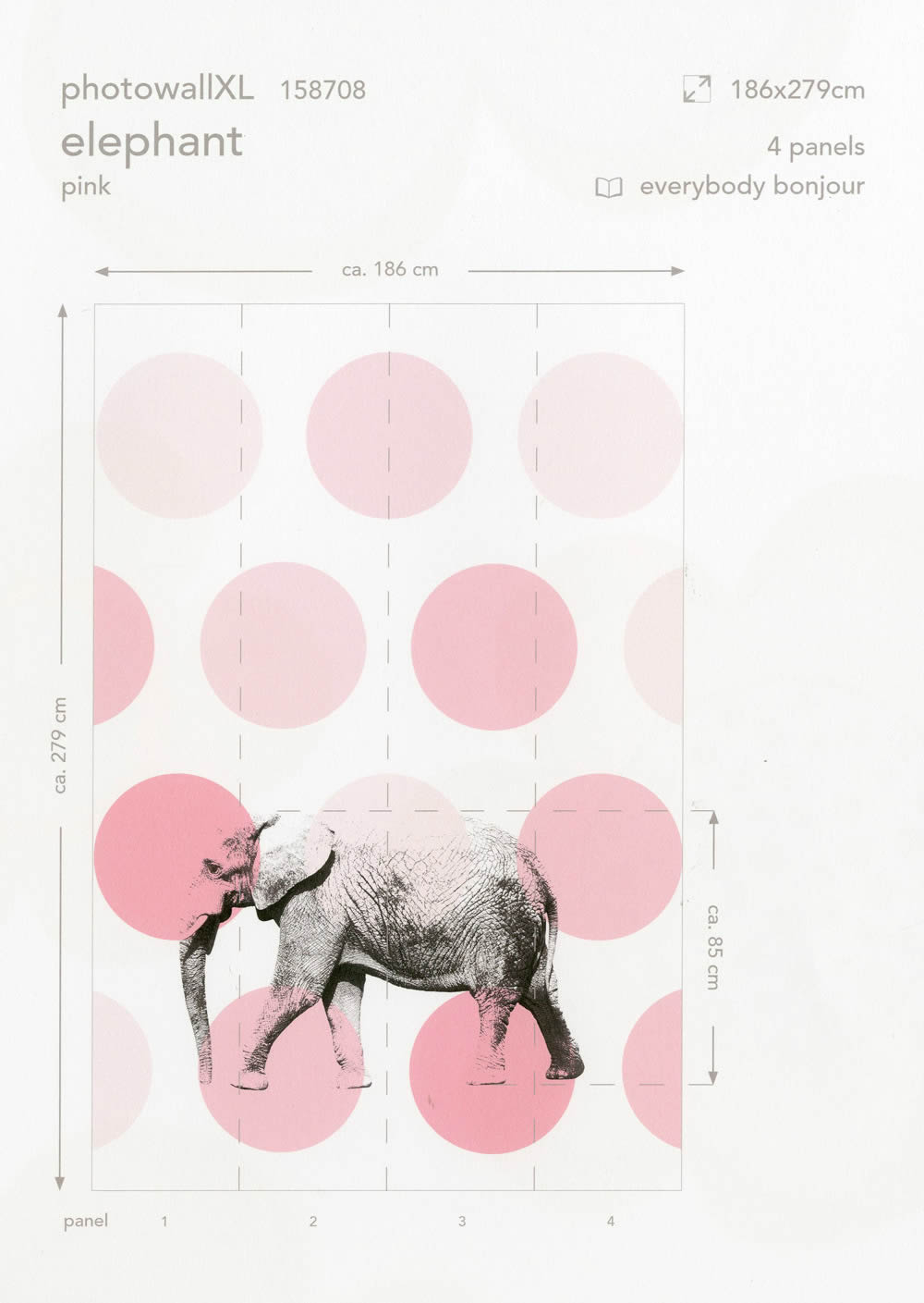 Elephant mural Rosa Xl-23-158708_2
