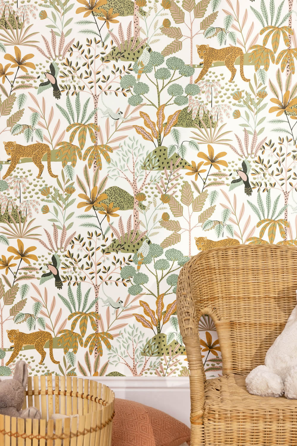 non-woven wallpaper tropical trees jungle white LGG104480767-36-LGG104480767.1M