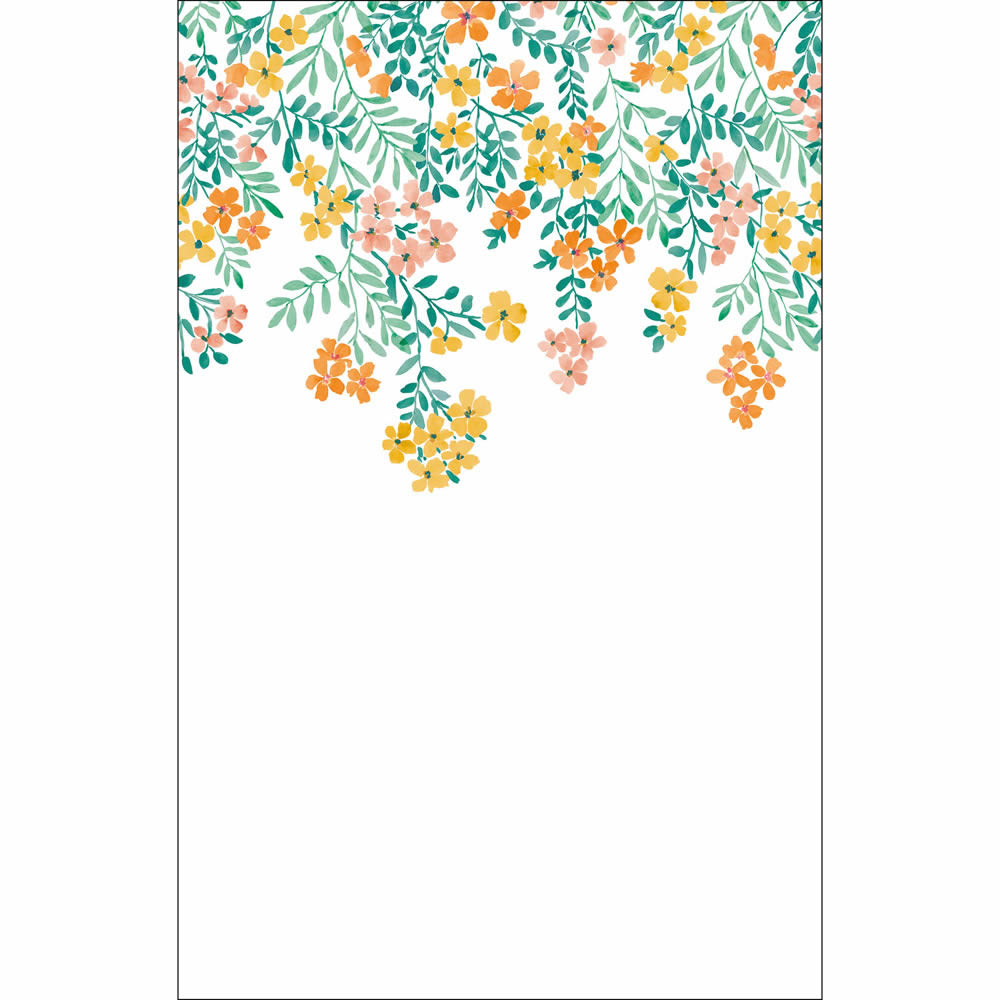 Wandbild M Blumenranken von oben Vlies blau orange grün PMW104636303