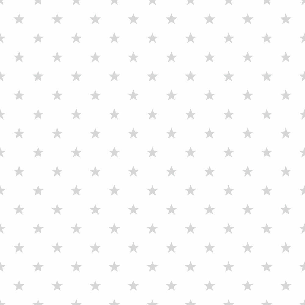 Wallpaper non-woven bright grey stars