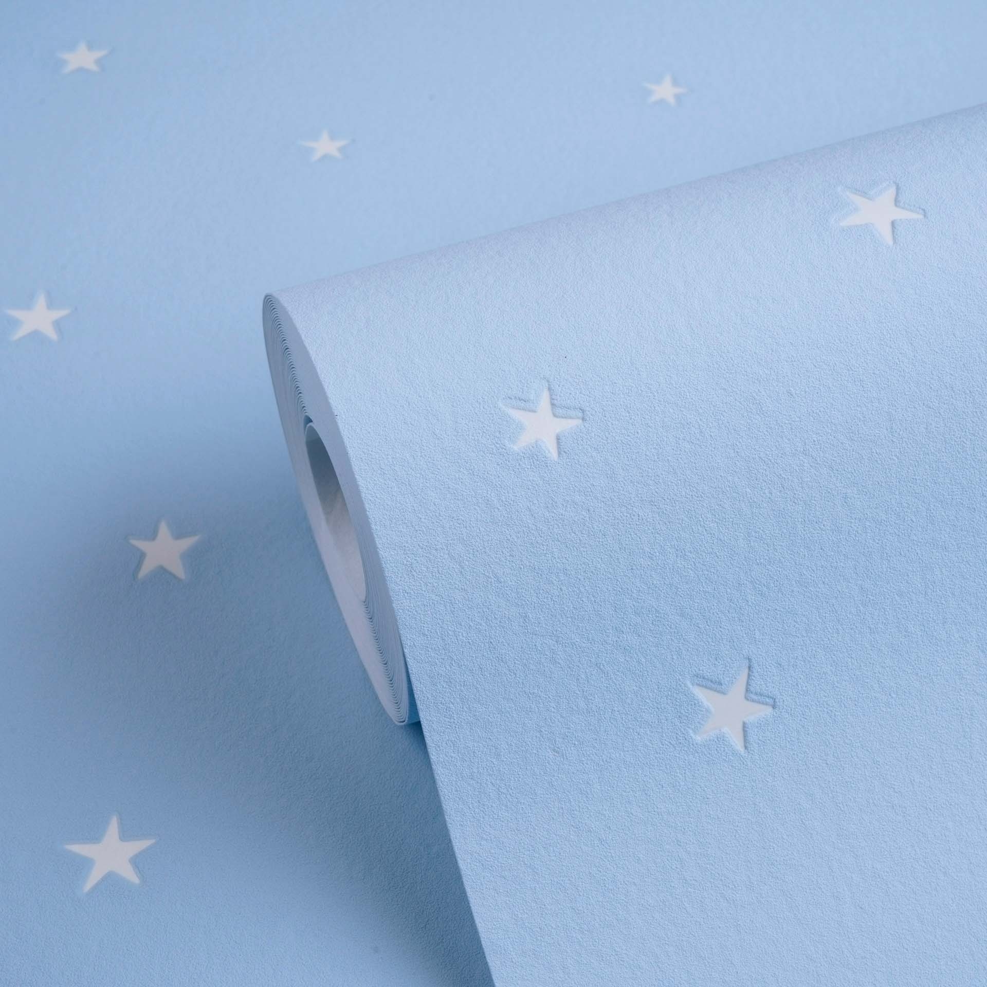 Tapete Sterntapete Leuchteffekt blau Vlies 792611