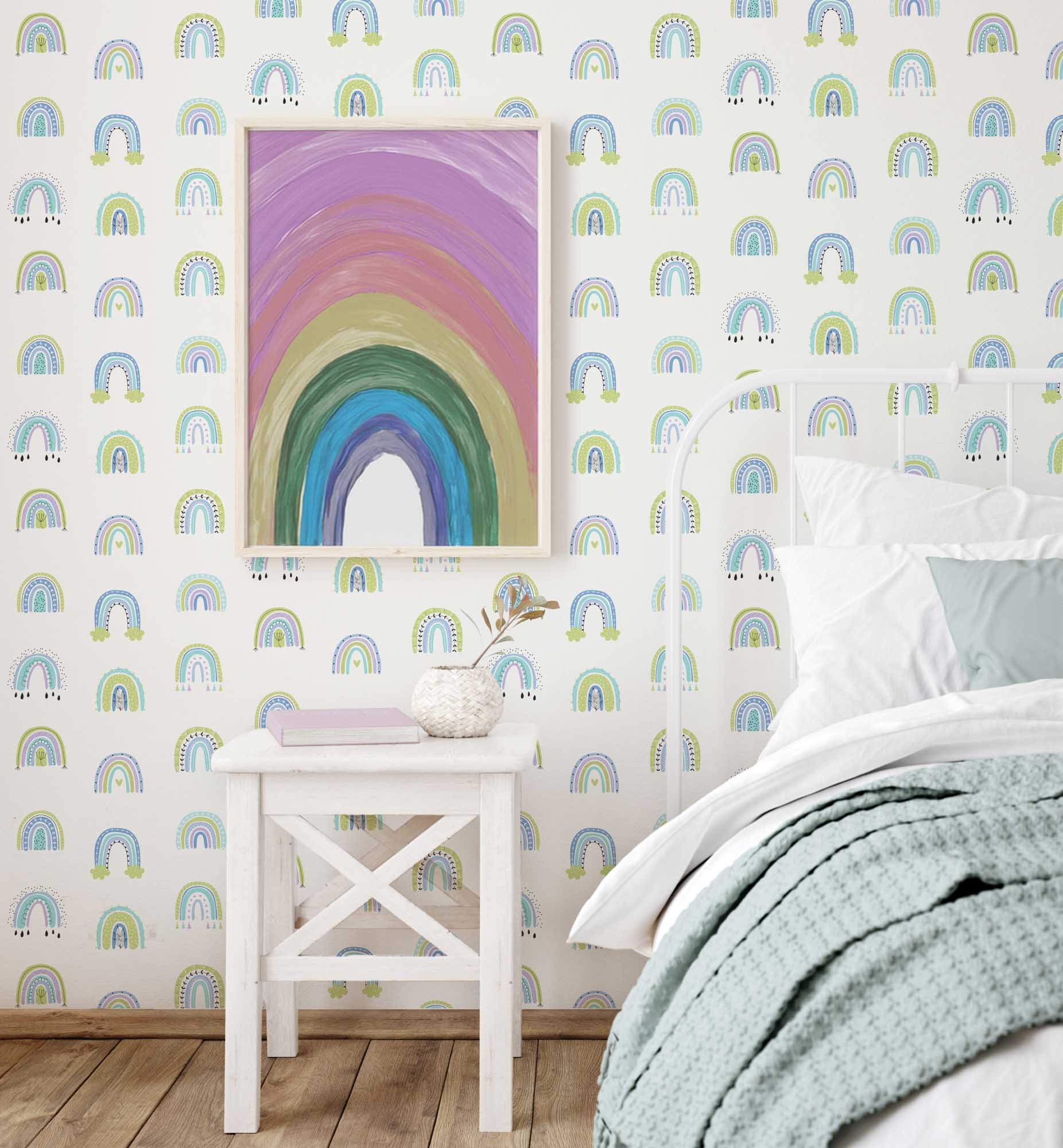 Tapete Regenbogen weiß Vlies G78585