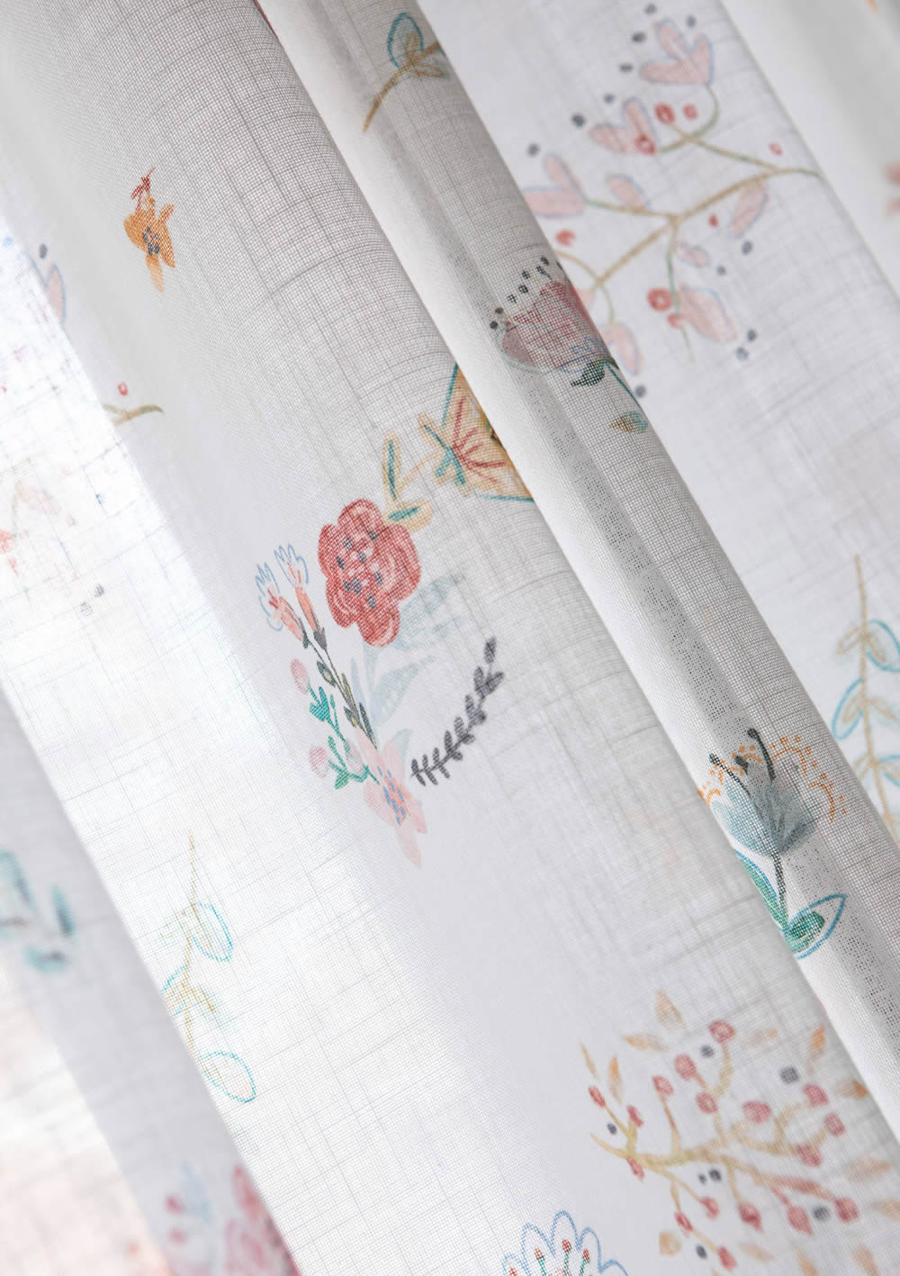 flowers flowers and twigs fabric gray and multicolored Bambino XIX Rasch 840208-23-840208.1M