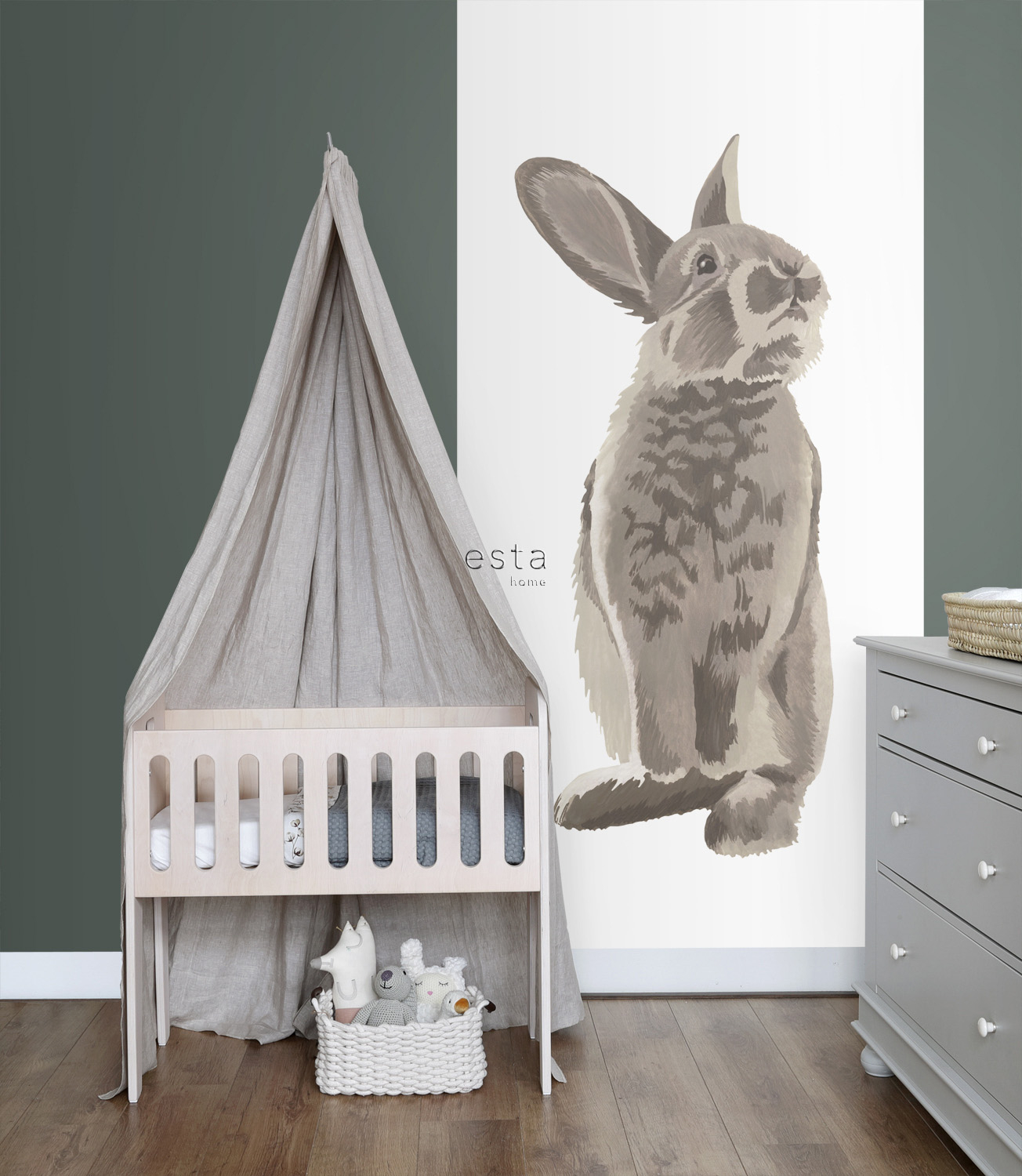Wandbild Hase Vlies weiß 100 x 279 cm 159052