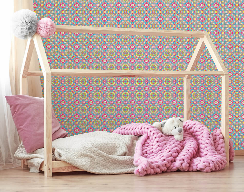 Wandbild Pink Grau Blumenmuster-65-TD4027