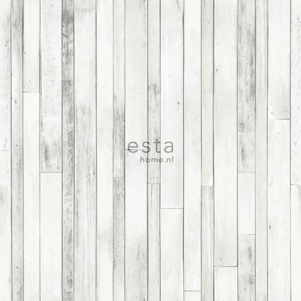 wood slat optics light grey non-woven wallpaper