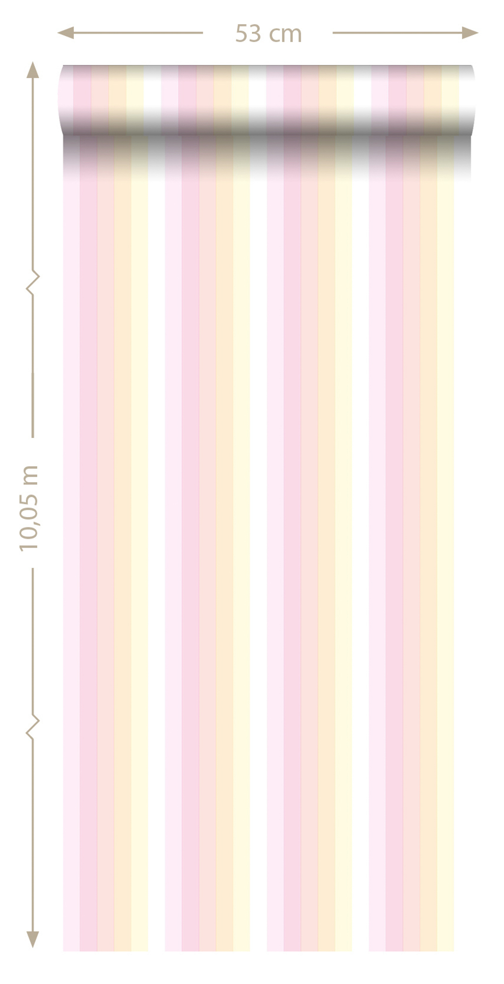 Streifentapete pastellfarben rosa gelb Vlies 138924