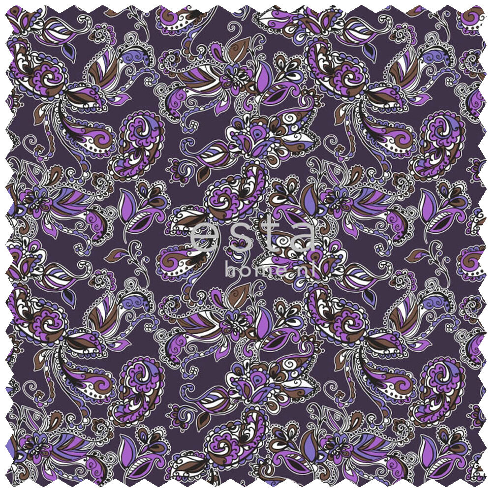 Deco Fabric Funky Flowers Paisleys Purple