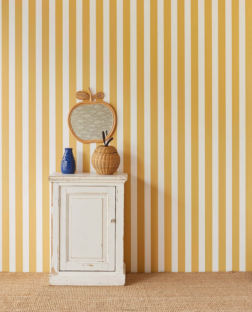 stripe bar non-woven wallpaper yellow and white Explore Eijffinger 323044-55-323044