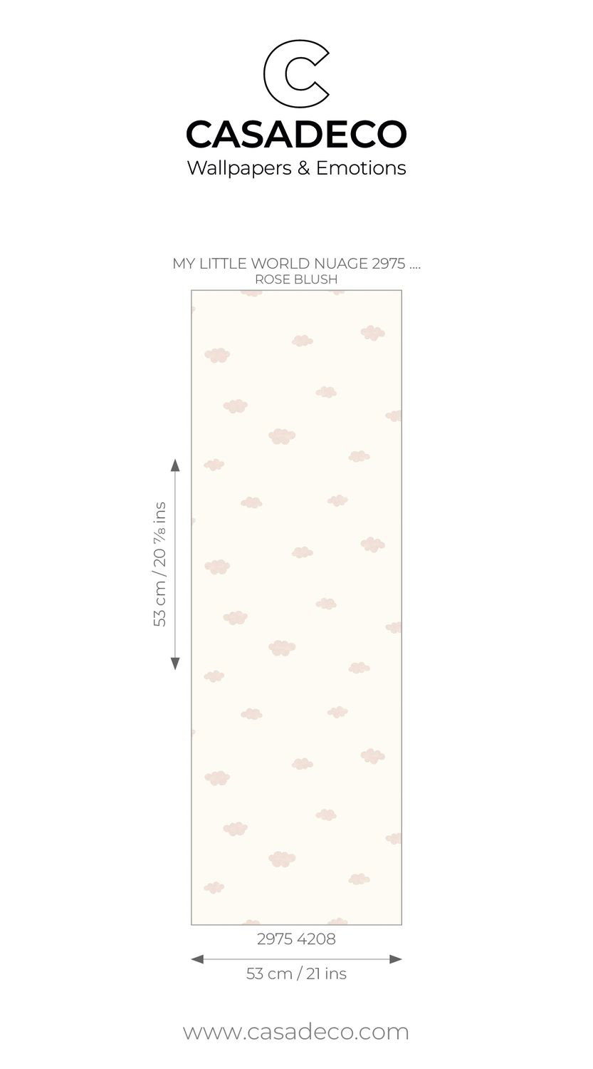 Tapete Wolkentapete Babyzimmer rosa Wölkchen weiß Vlies OUTT29754208