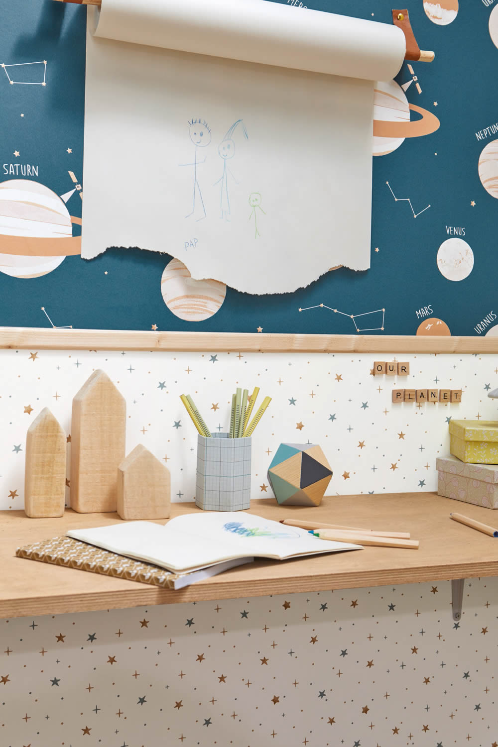 Wallpaper non-woven planets petrol Our Planet OUP101906011-36-OUP101906011.1M