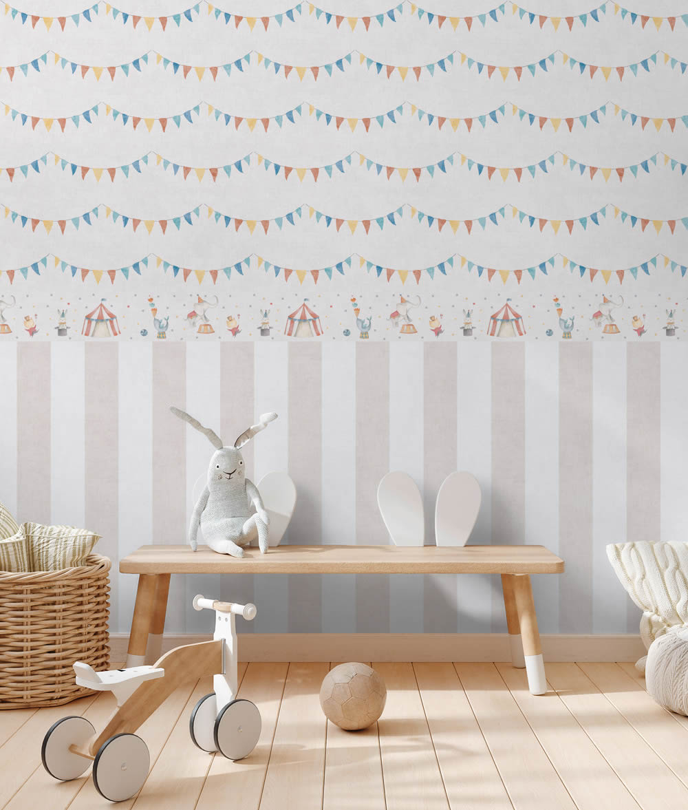 Streifentapete Vlies Blockstreifen matt glatt beige creme 770781-8-770781