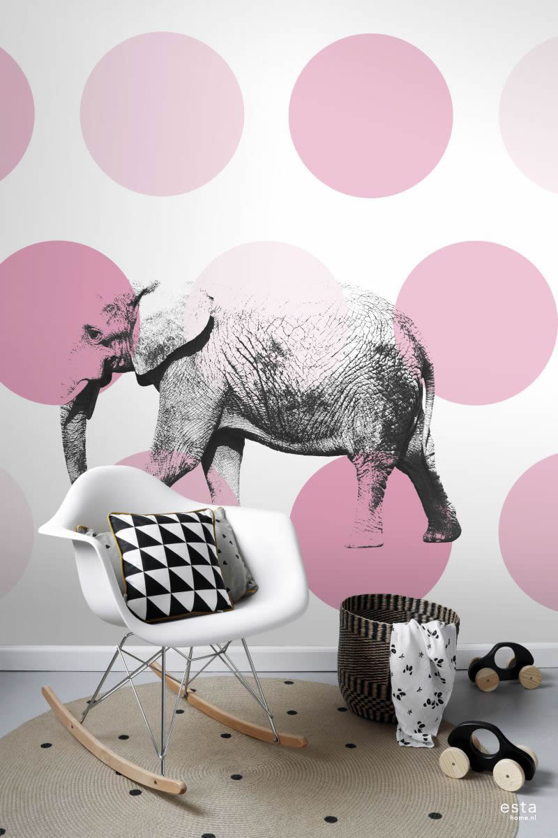 Elephant mural Rosa Xl-23-158708_2
