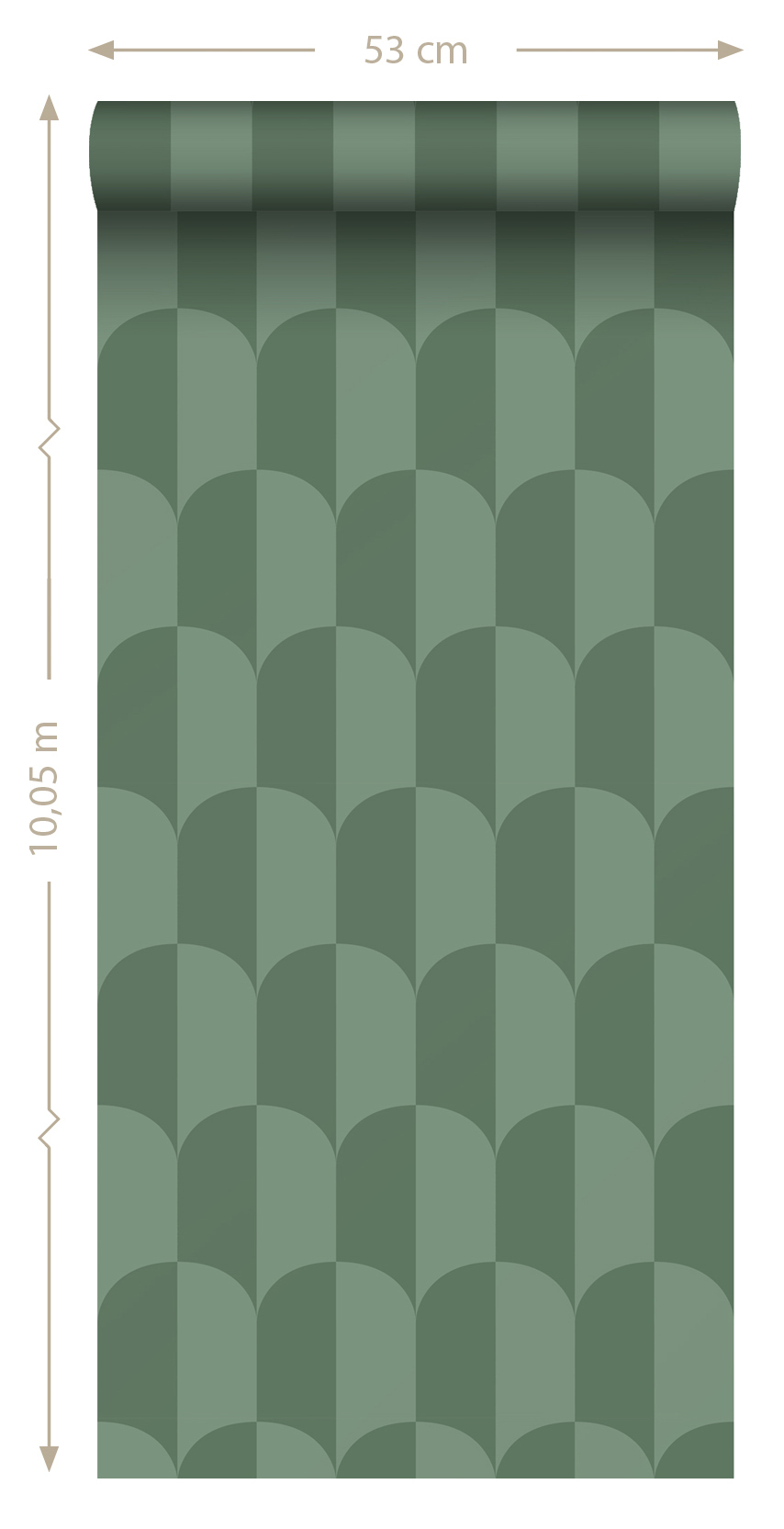 Tapete Bogen Tapete Art Deco graugrün Vlies 139989