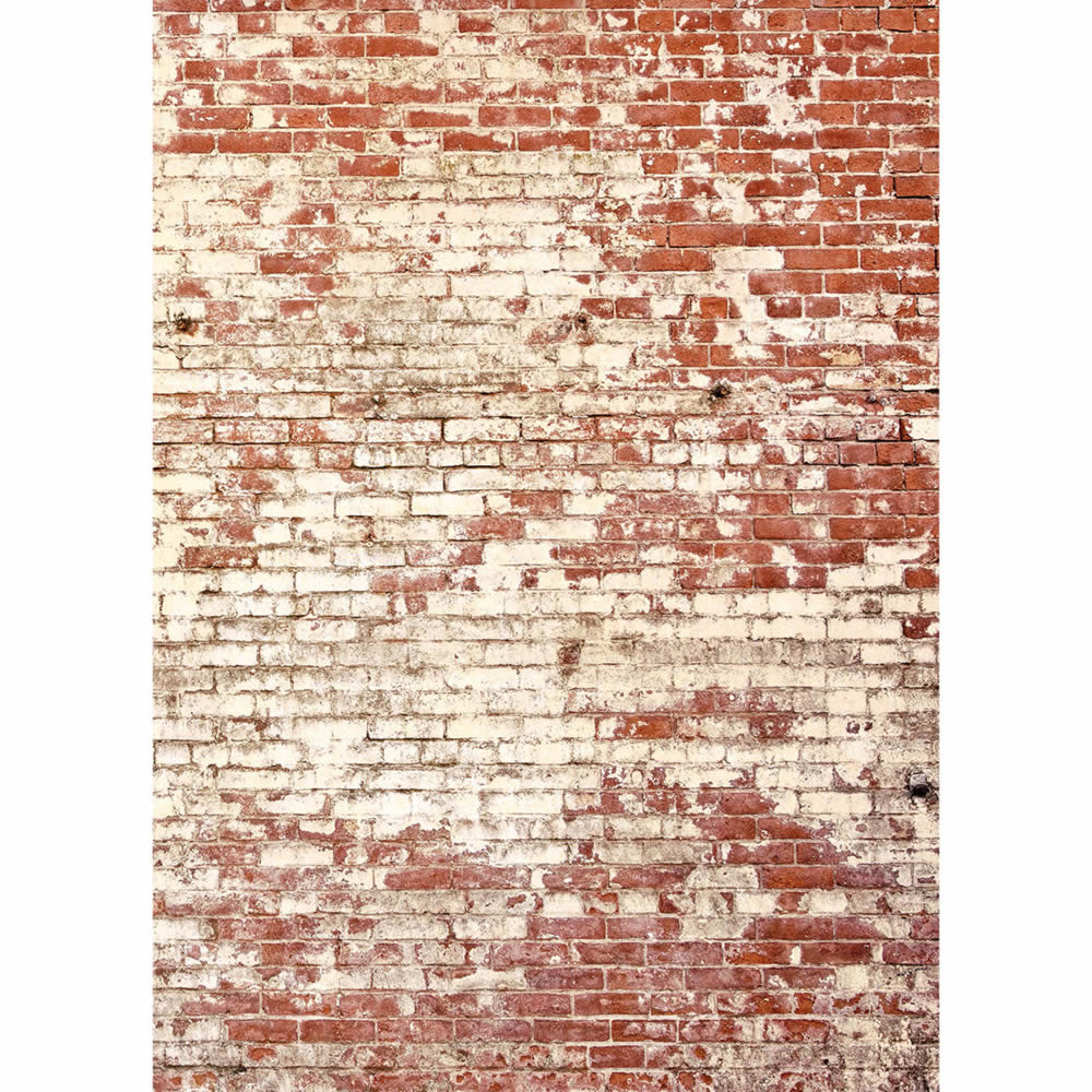 Rustic wall look red and cream mural Young and free YNF103438203-36-YNF103438203