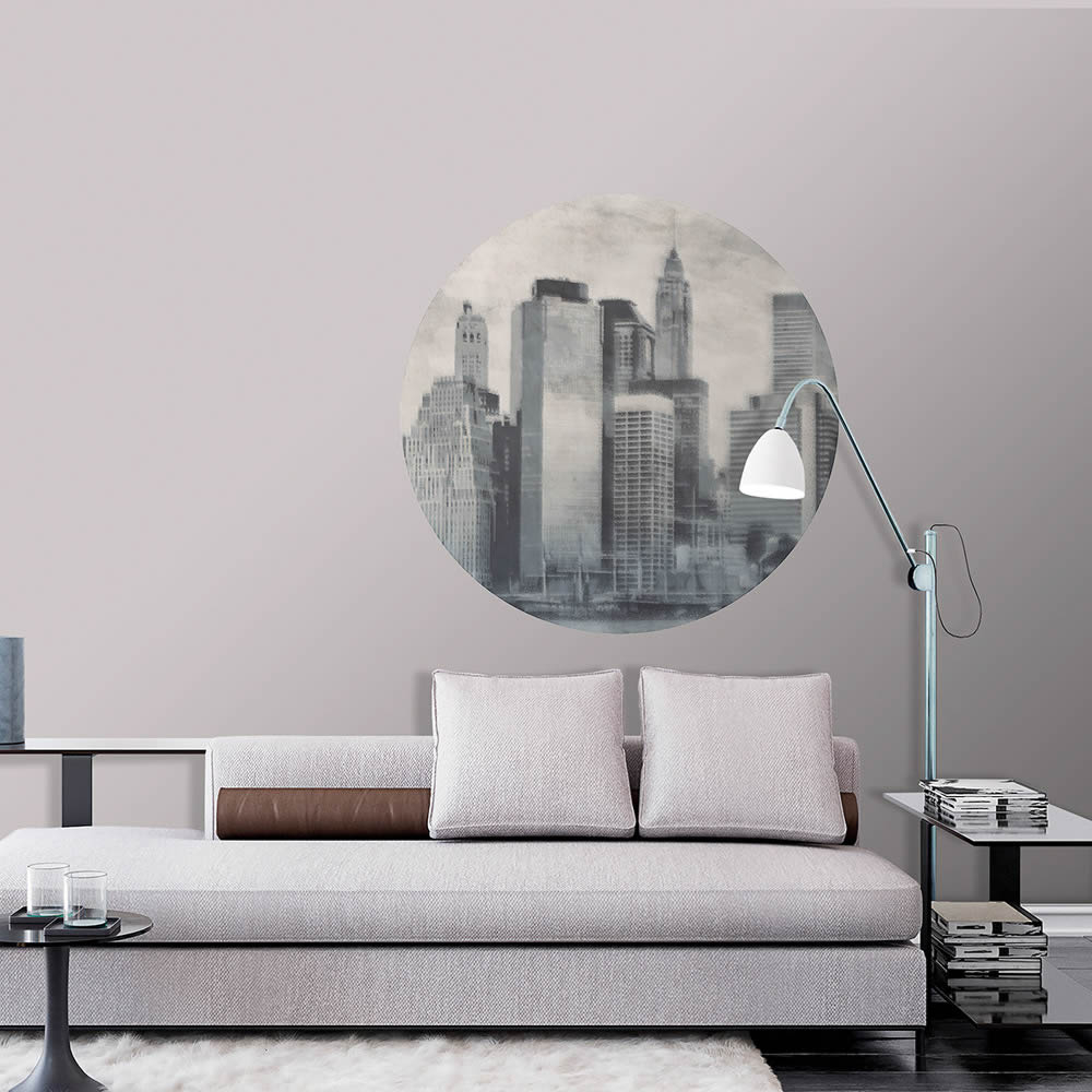 Wandbild Skyline Großstadt vorgekleistert grau 100 x 100 cm
