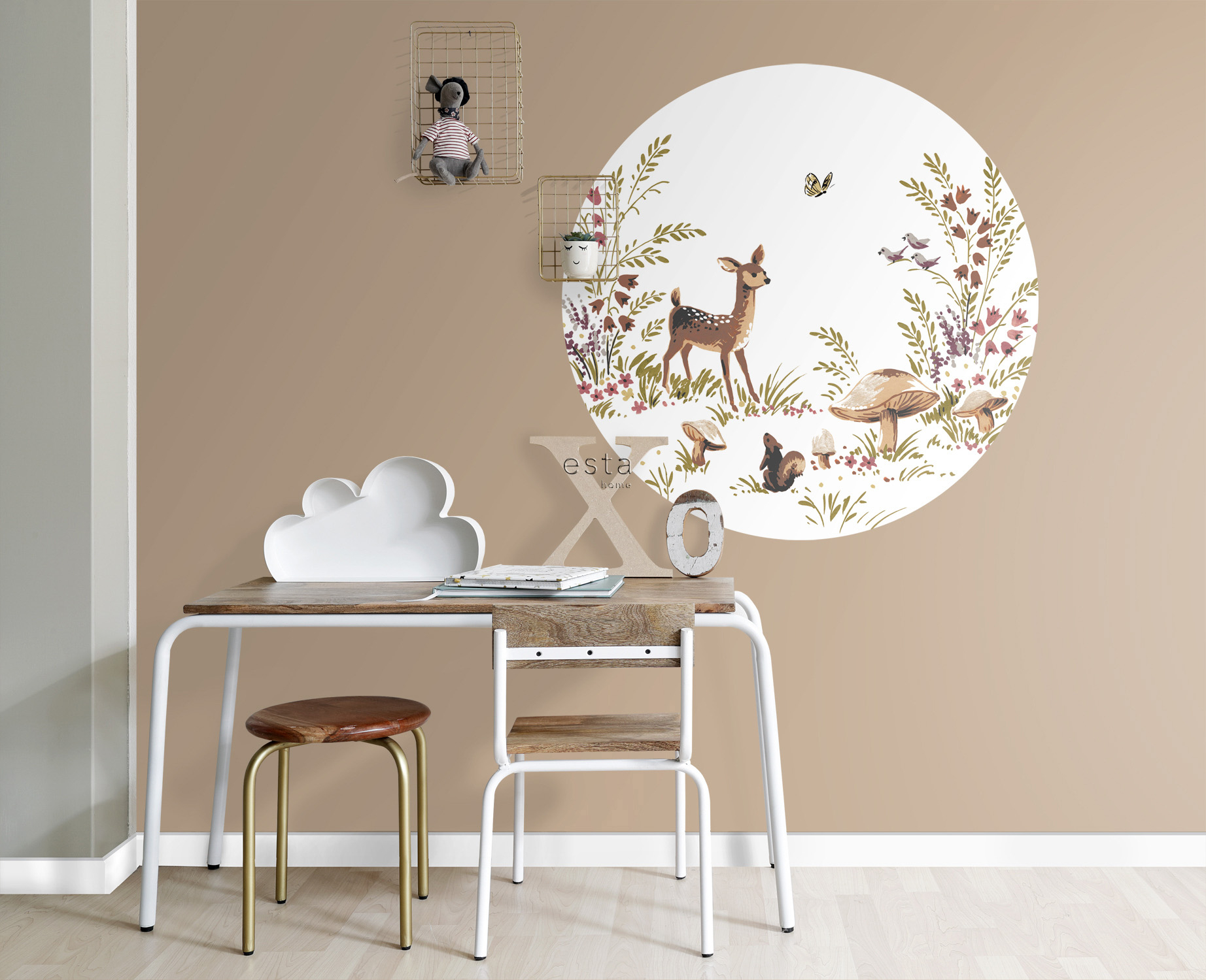 Wandbild Reh Waldtiere grün braun 70 cm 159074