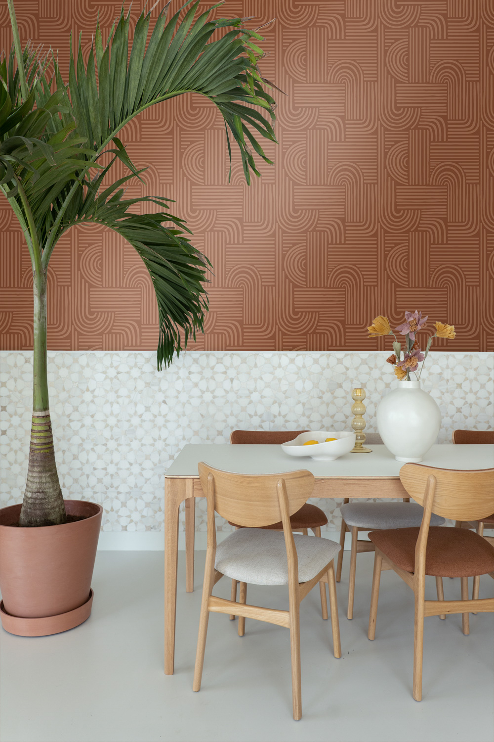 Tapete Grafik Tapete Boho Muster terracotta Vlies 139938