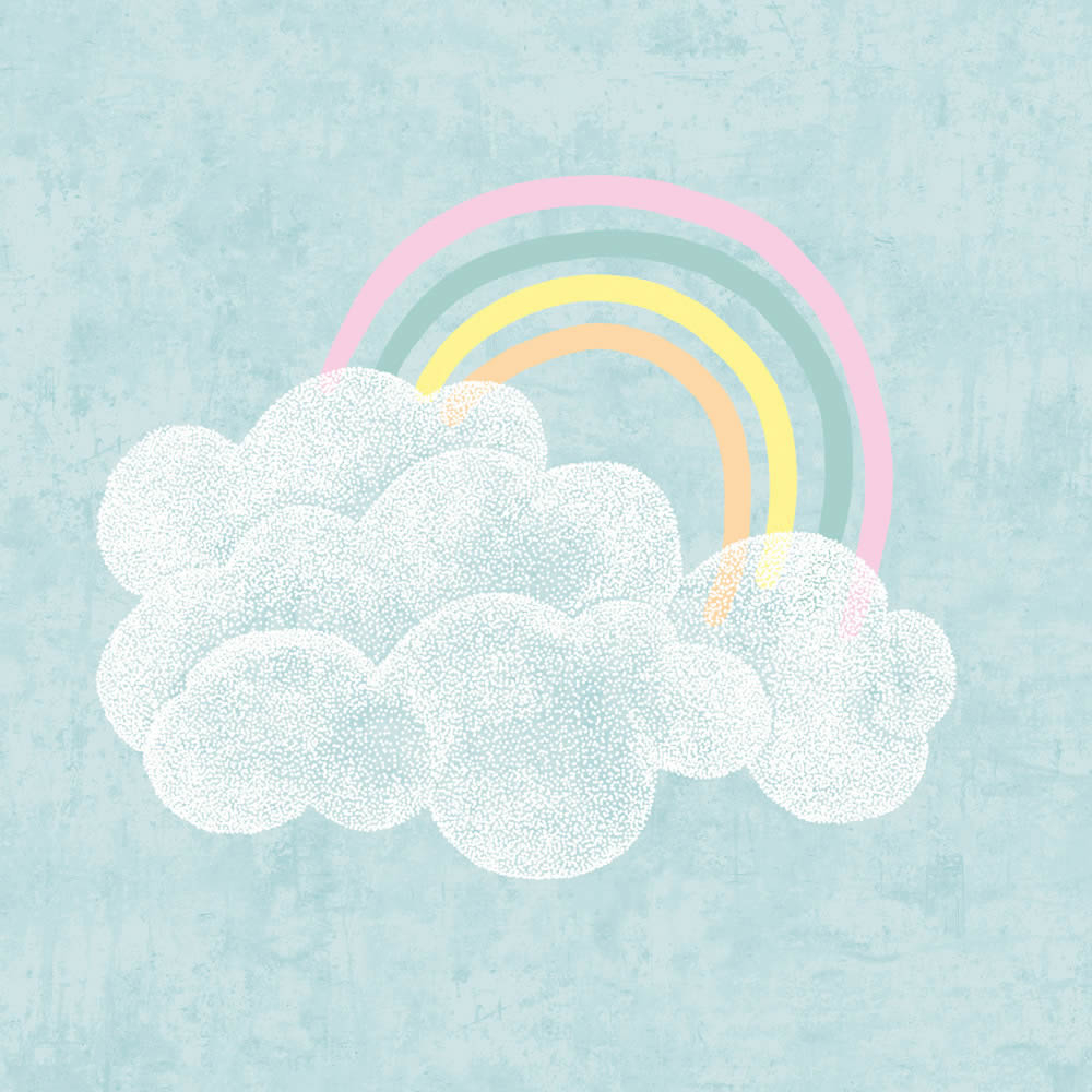 Leinwandbild Regenbogen Wolken Himmel DD129411 30 x 30 cm