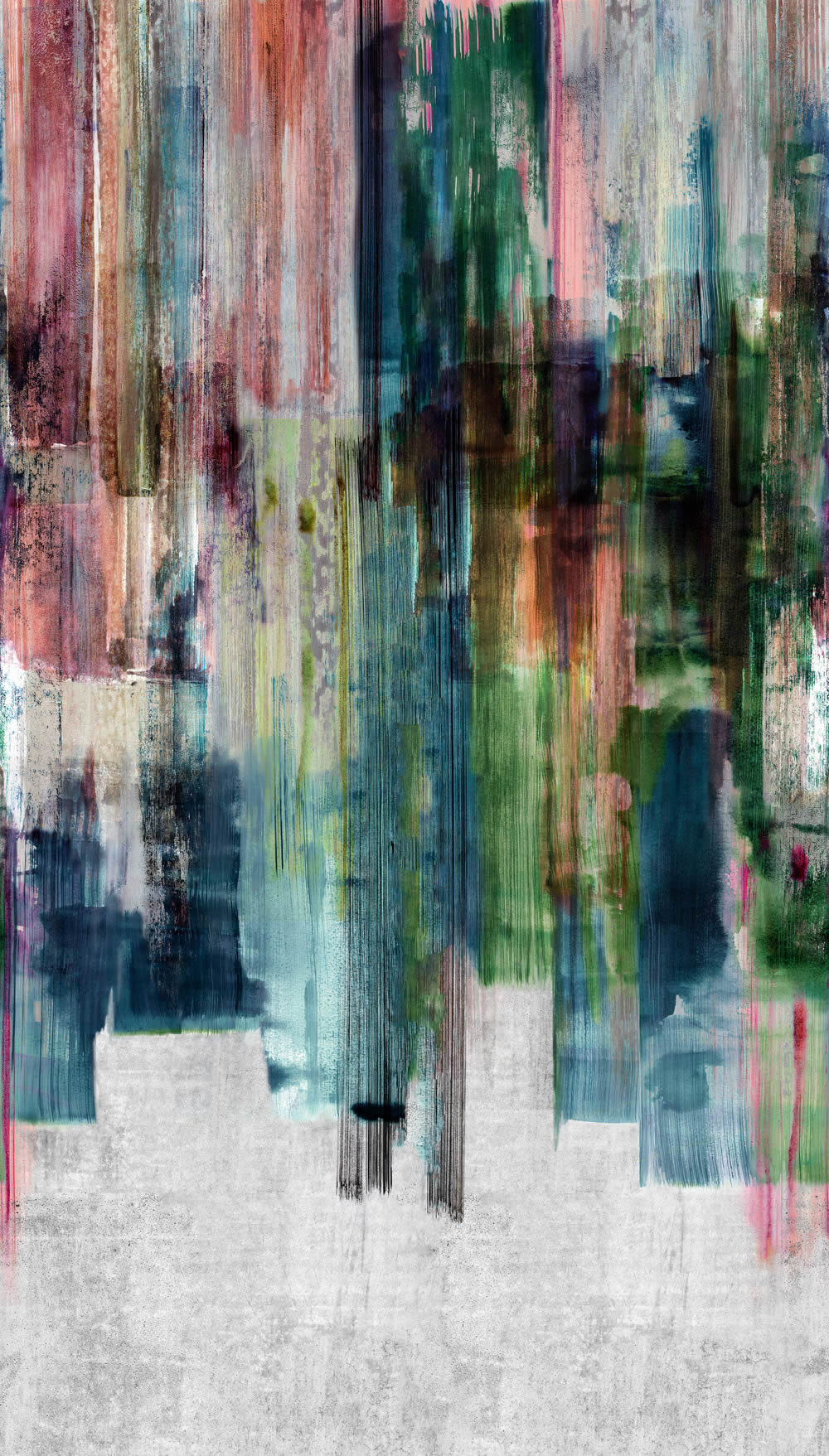 Wandbild 159 x 280 cm Acryl künstlerisch 3 Bahnen bunt ML3901