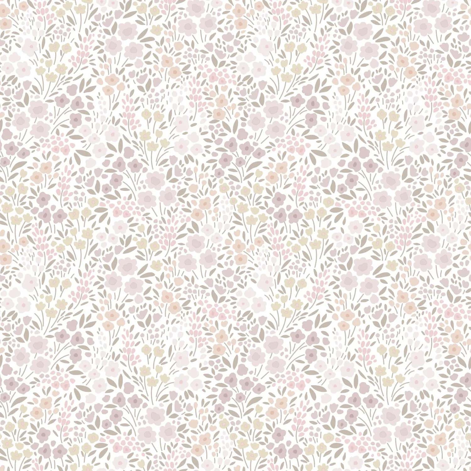 Streublümchen Mädchen blumige Kleinmuster Vliestapete weiß