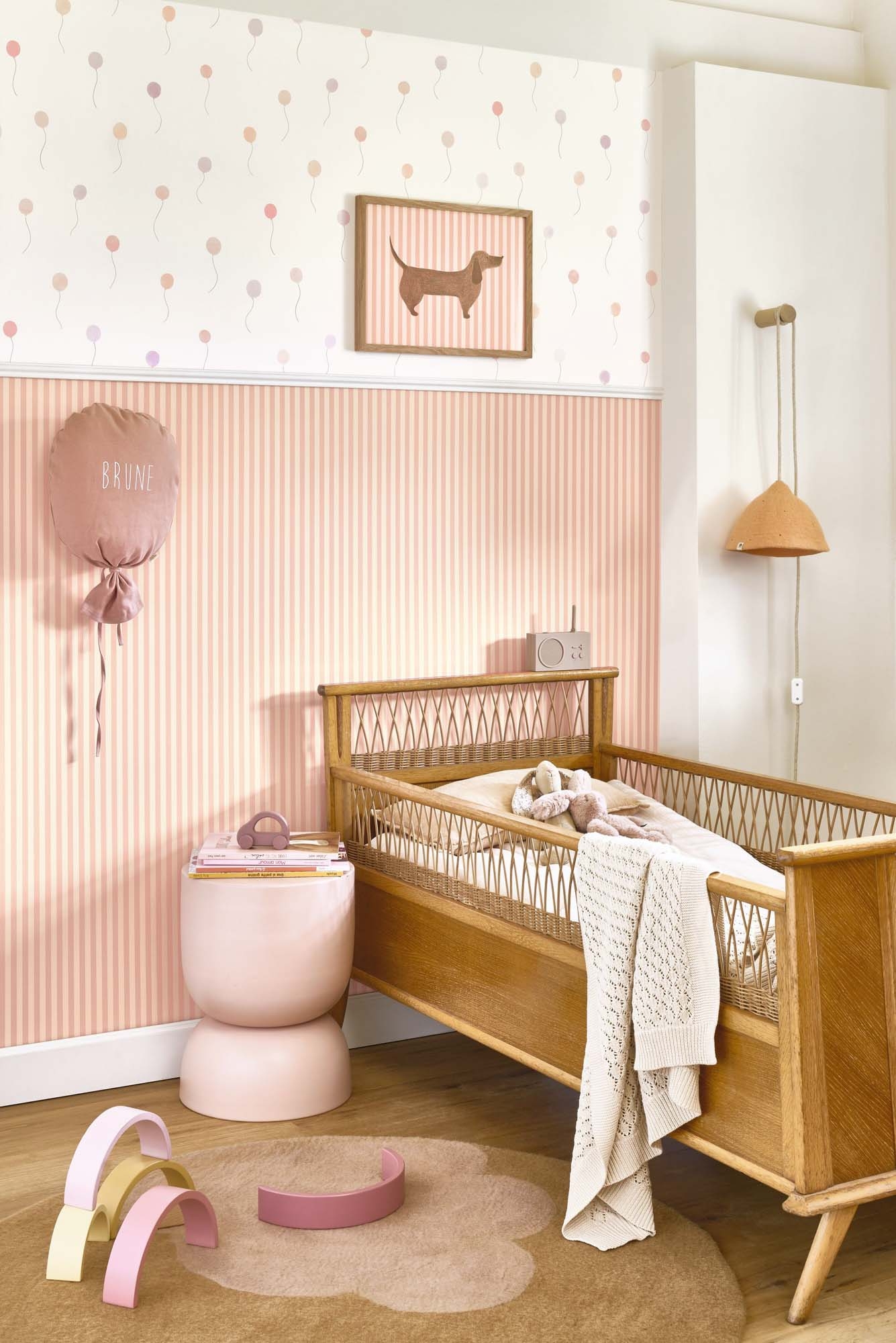 Tapete Vliestapete Ballons Aquarell rosa OUTT202844500