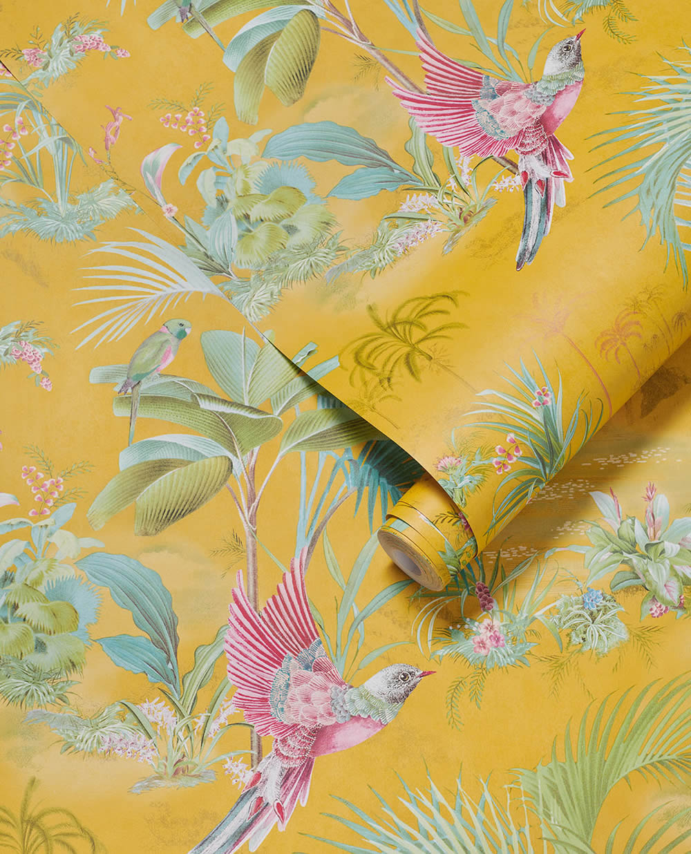 Wallpaper non-woven yellow nature palm leaves Pip Studio 5 300143-55-300143
