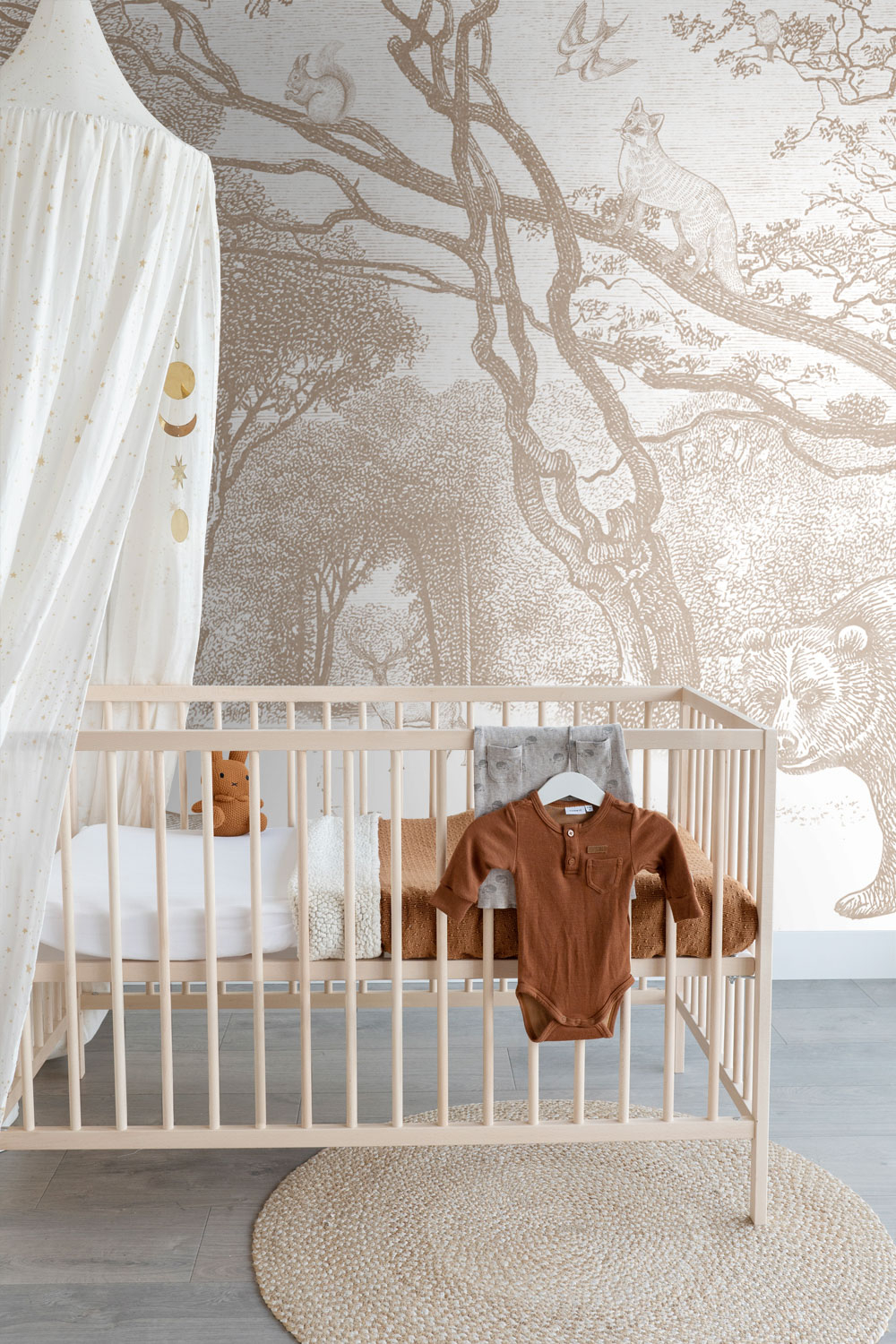 Wandbild Waldtiere beige 350 x 279 cm 159064