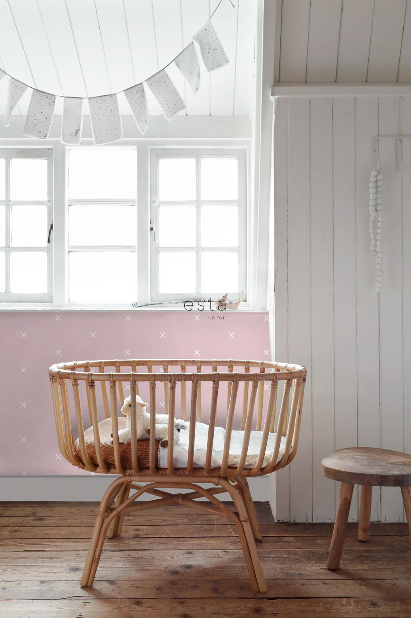 Grafische Tapete modern rosa Vlies 139069