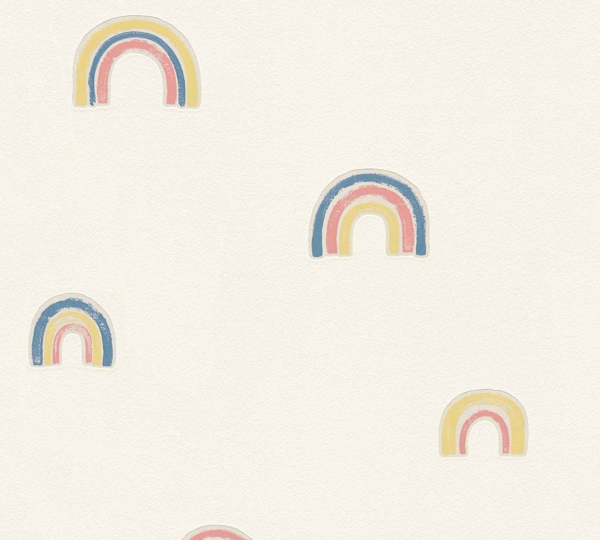 Tapete Regenbogentapete cremeweiß Vlies 792594