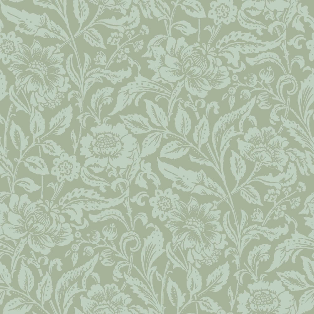 Tapete Skandinavische Blumen grün Vlies 139428