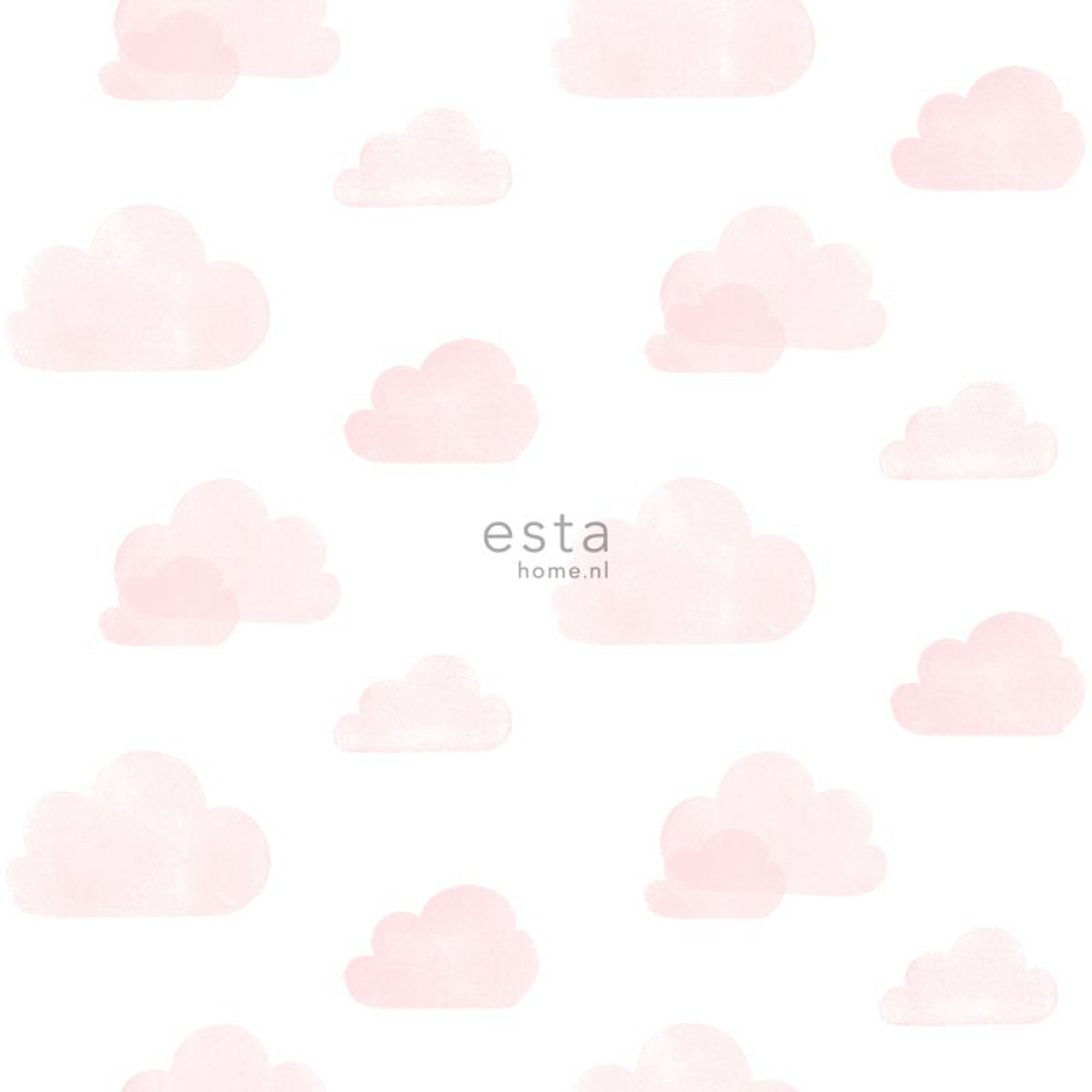 Wolken Tapete rosa weiß Vlies 138929