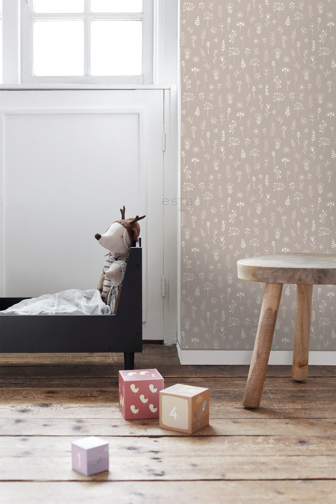 Blumentapete Wildblumen Scandi Vlies altrosa 139280