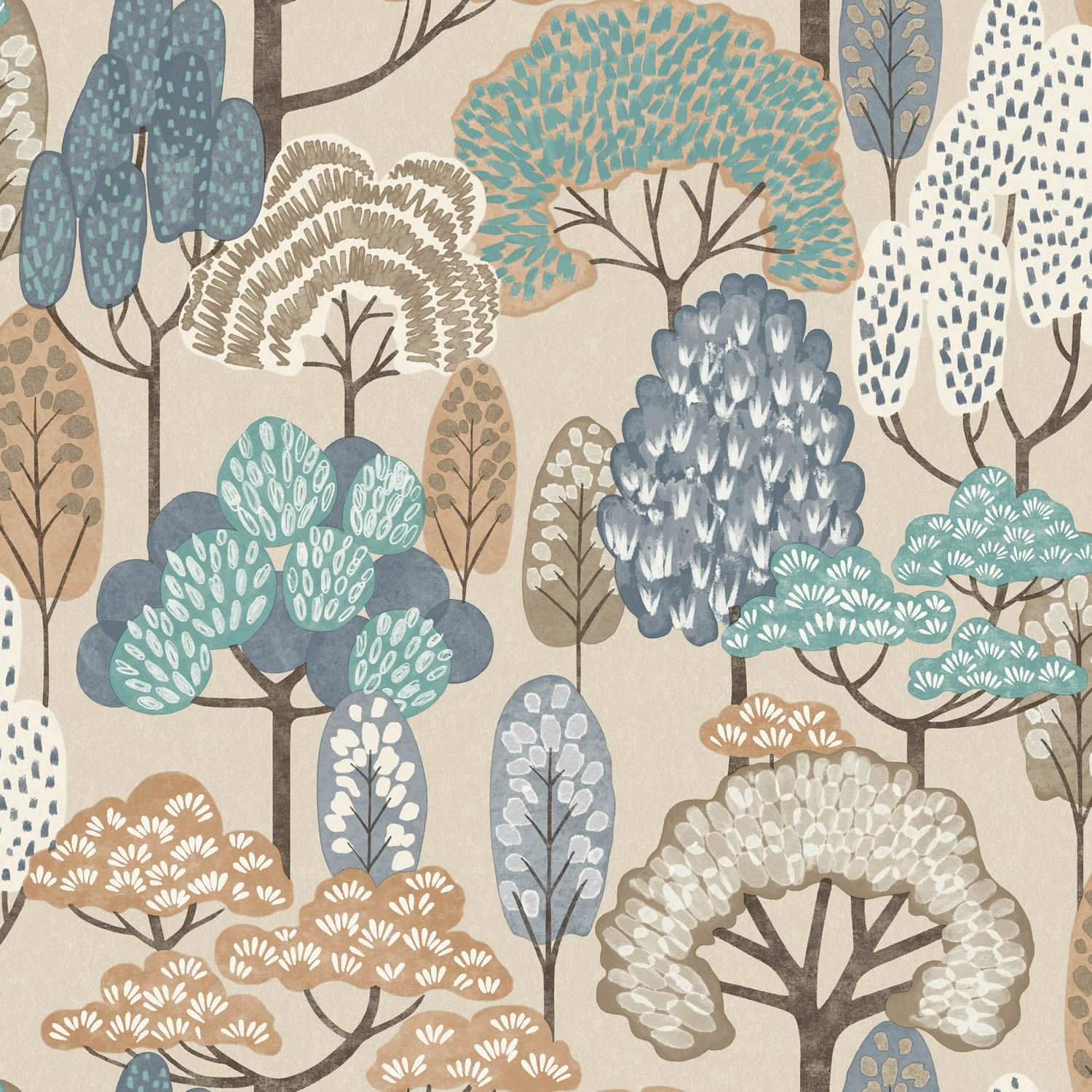 Tapete Bäume Wald Naturmotiv Vlies Beige LD2115