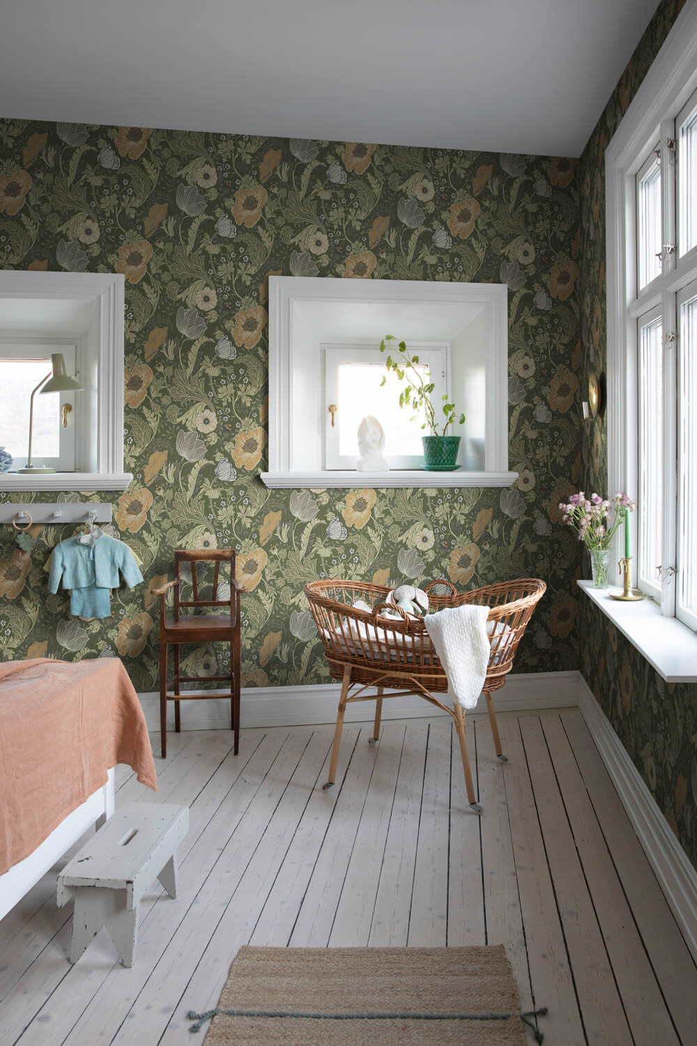 Blumen Vliestapete waldgrün Grönhaga Rasch Textil 044104-23-044104.1M