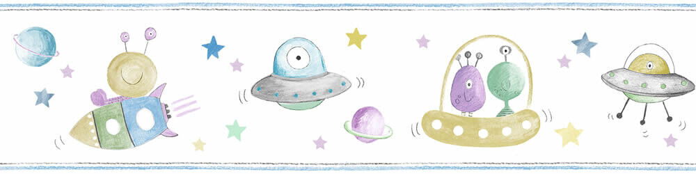 Borte Weltall Bunte Aliens Ufos Raketen Blau Ohlala 034541-23-034541