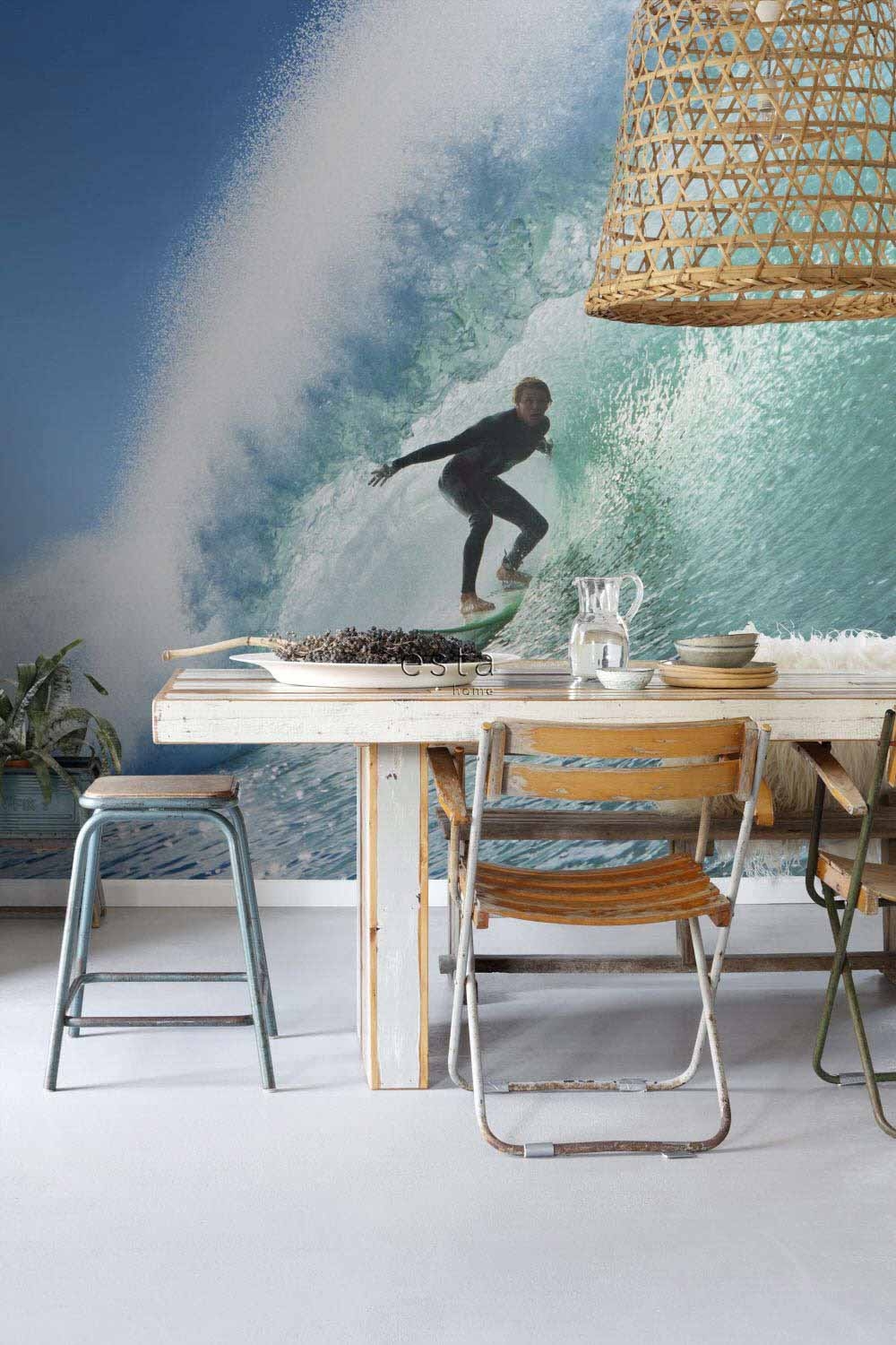 Wandbild Surfer blau seegrün 325 x 279 cm 158852