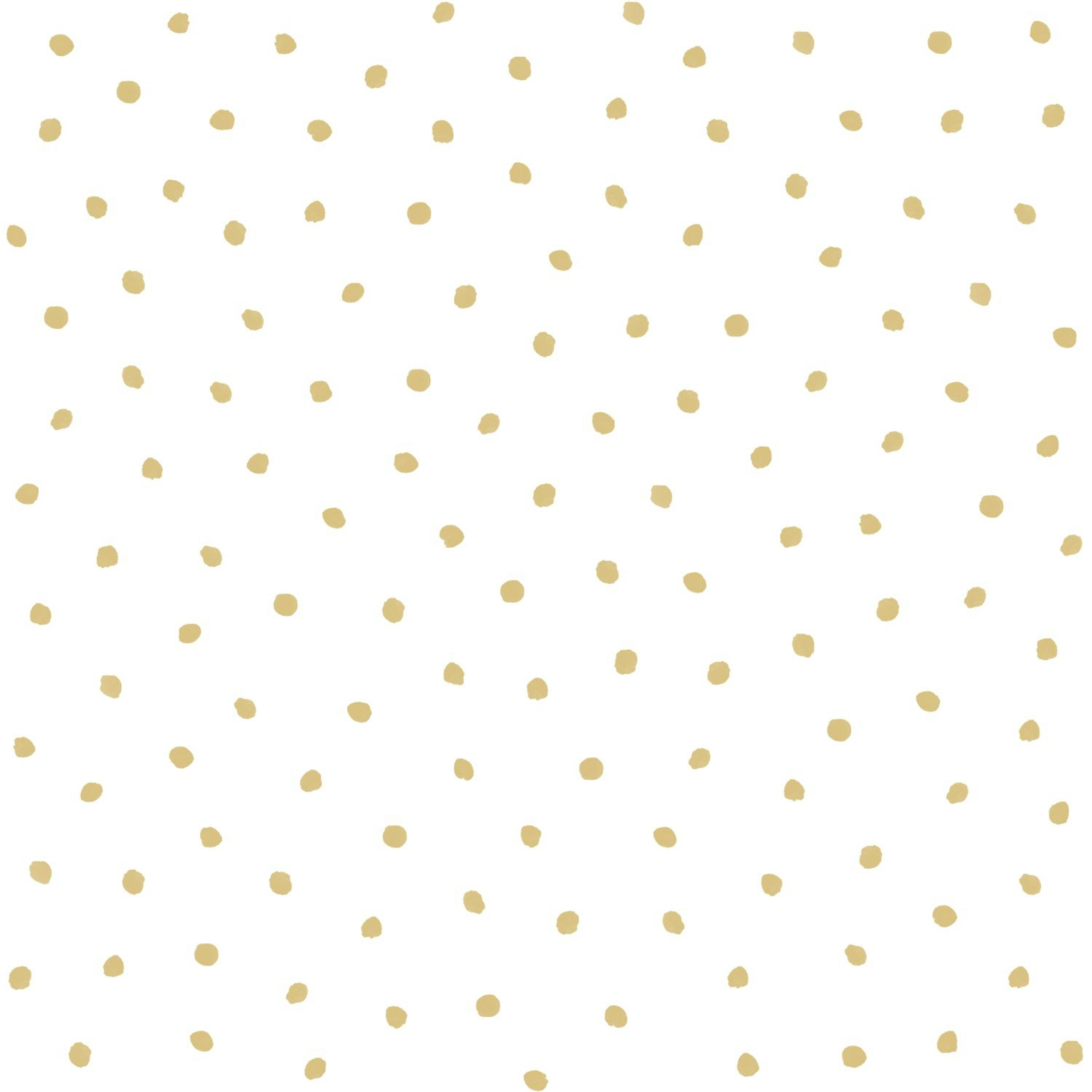 Punktetapete gold weiß Vlies 138937