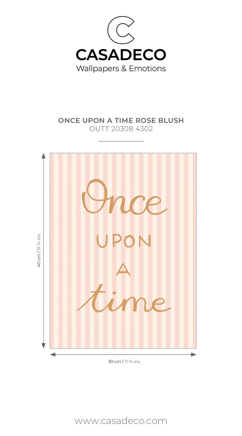 Poster gestreift Once Upon a Time Schrift rosa OUTT203084302