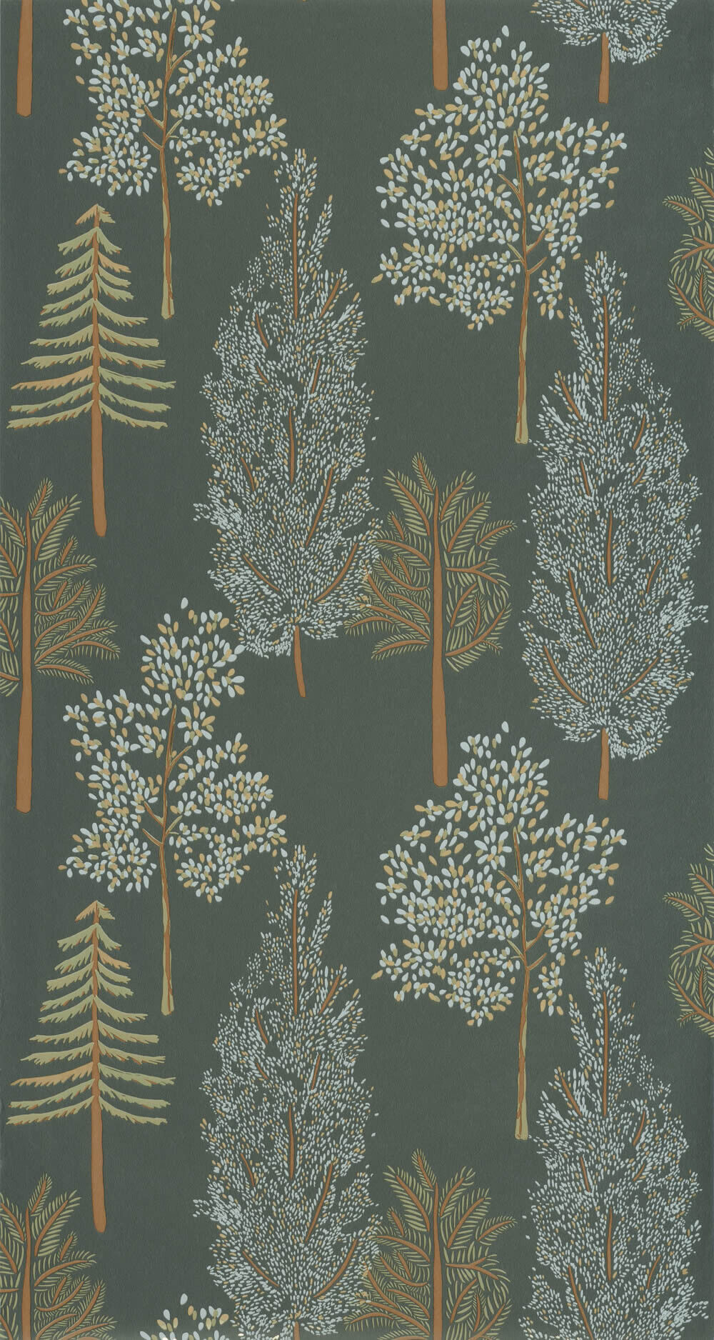 Green wallpaper trees Caselio - La Foret Texdecor FRT102957773