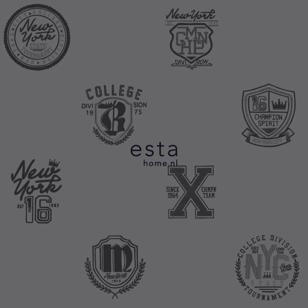Vlies Tapete Logos Schwarz Dunkel-Grau-56-128806